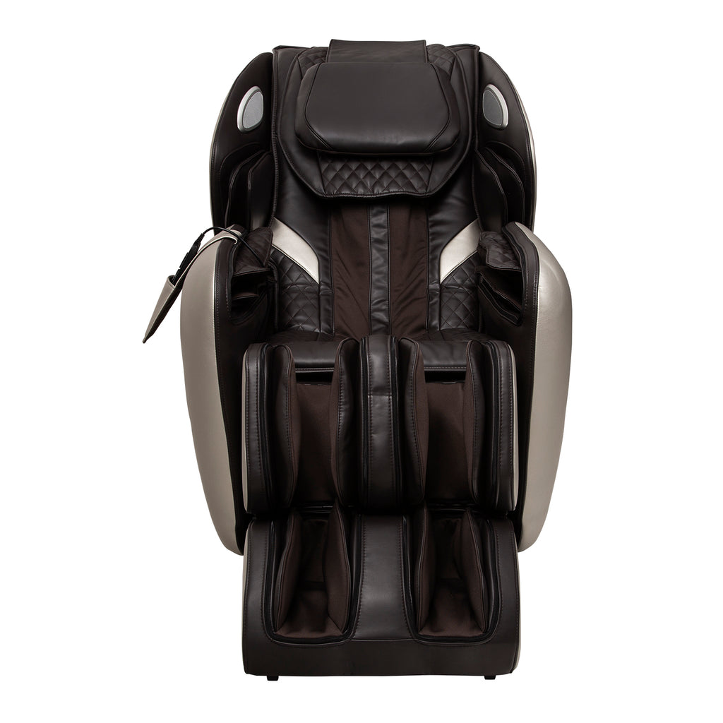 Brown OS-Atai massage chair, viewed from the front, on a white background