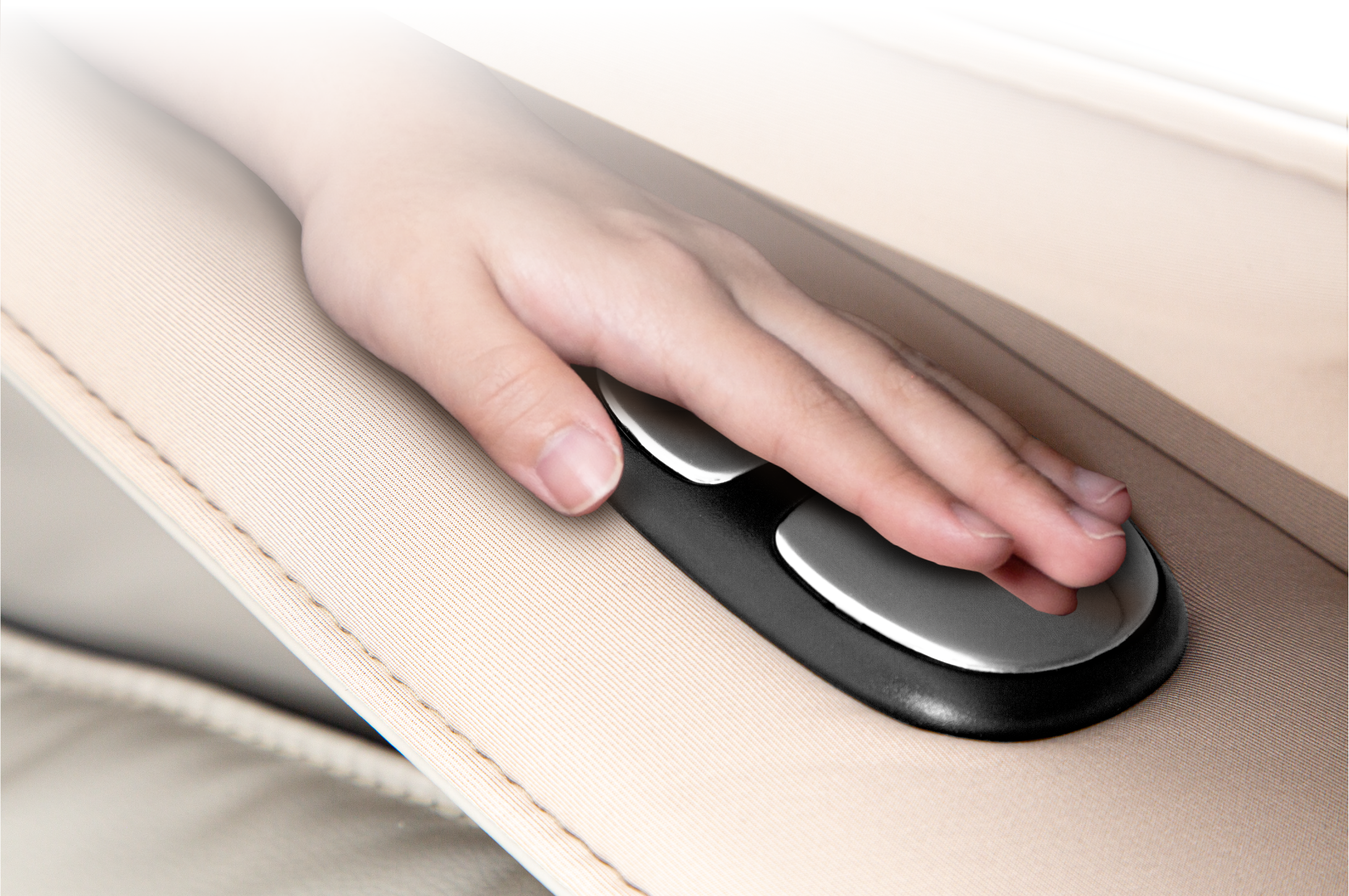 Close-up of hand on the Osaki OS-3D Ai Vito Massage Chair A.I. Care sensor