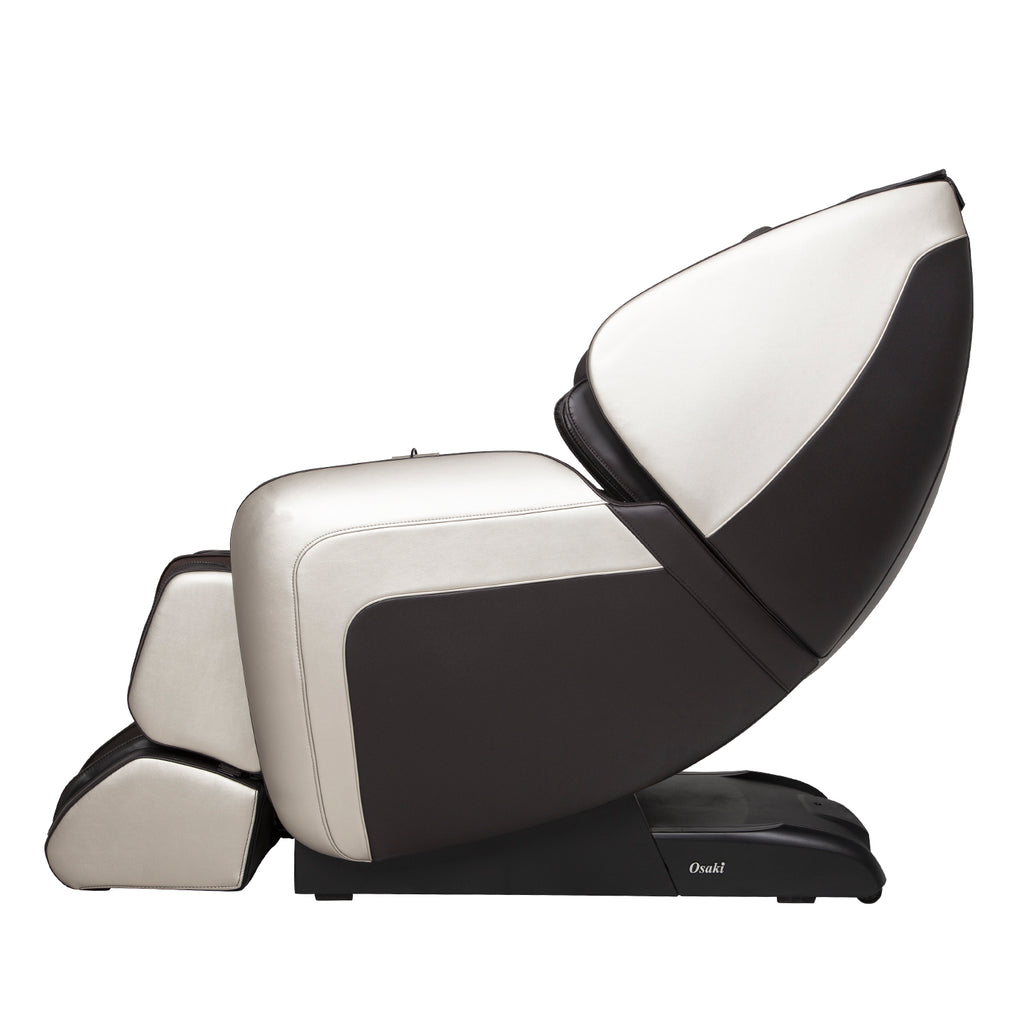 Brown OS-Atai massage chair, viewed from the side, on a white background