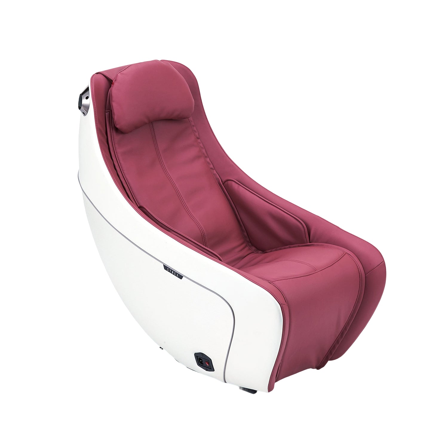 Wine Synca CirC Massage Chair viewed at an angle on a white background