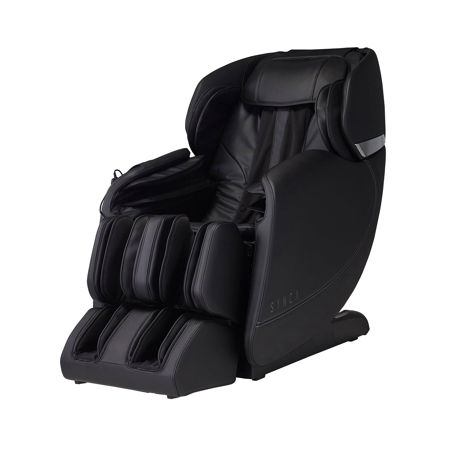 Black Synca Hisho Zero Gravity Massage Chair on a white background