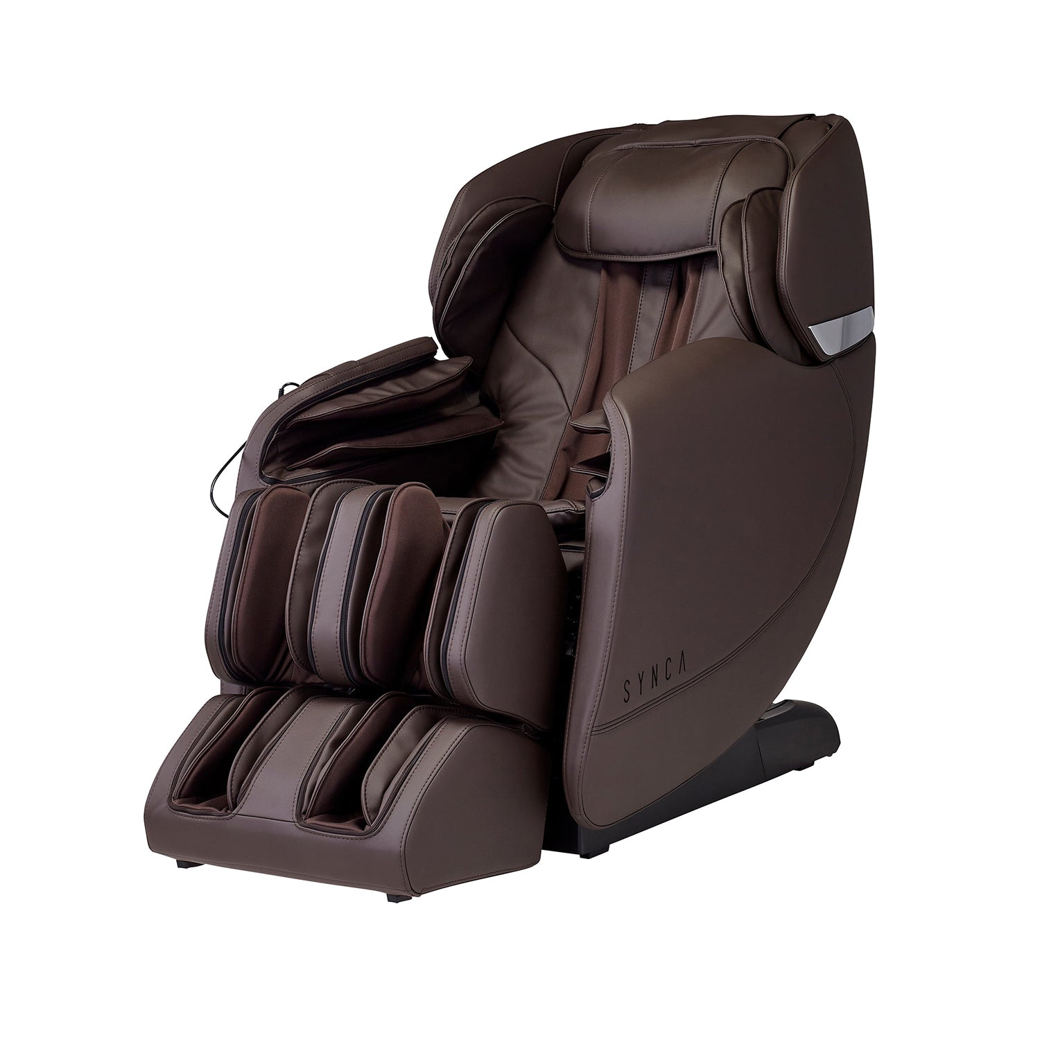 Brown Synca Hisho Zero Gravity Massage Chair on a white background