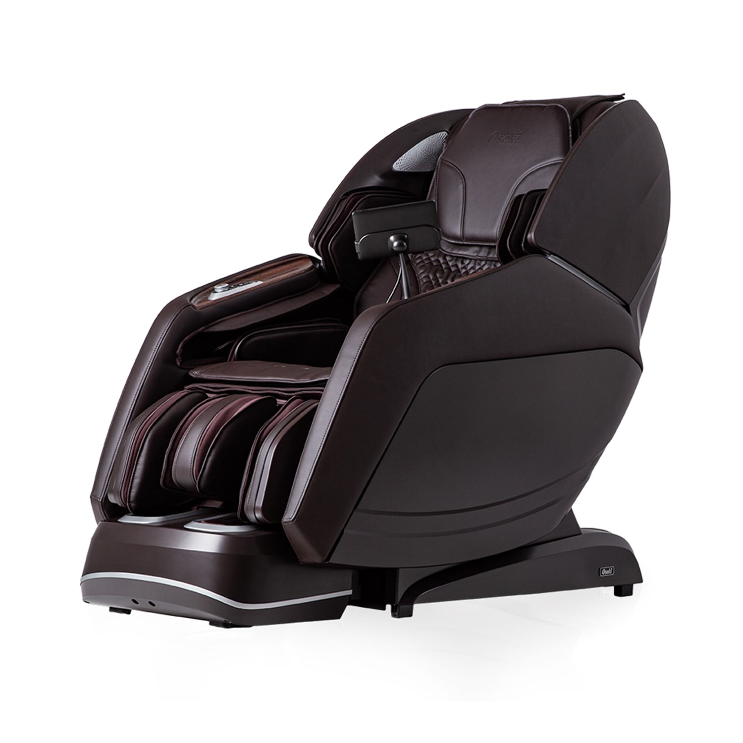 Brown Osaki 4D+3D Manhattan Duo Mech AI Massage Chair on a white background