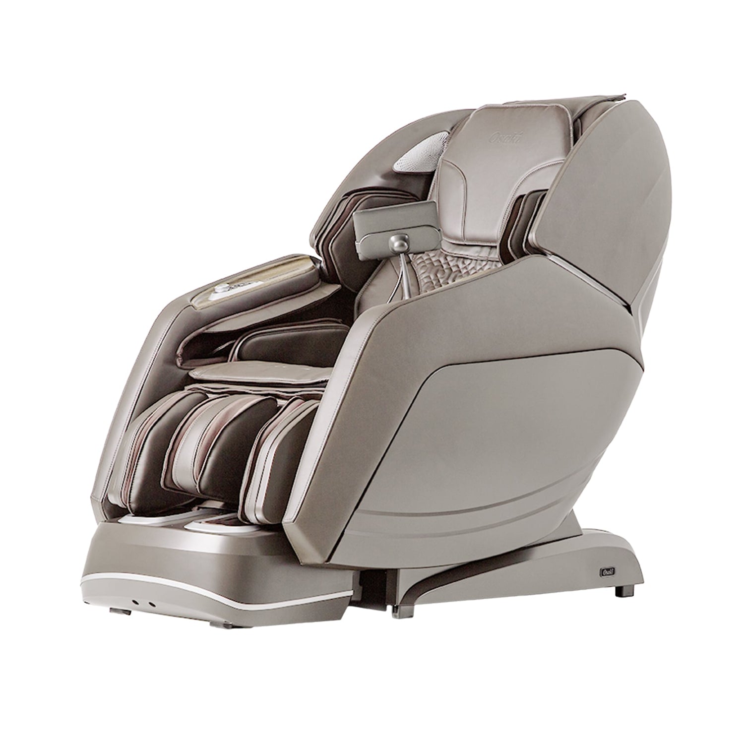 Taupe Osaki 4D+3D Manhattan Duo Mech AI Massage Chair on a white background
