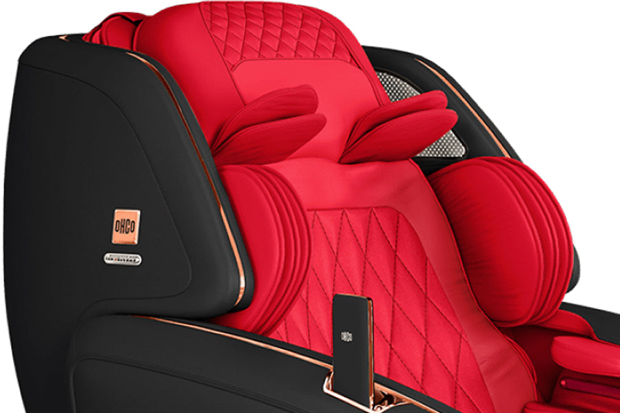 Close-up of OHCO M.8 NEO LE Massage Chair upper body area