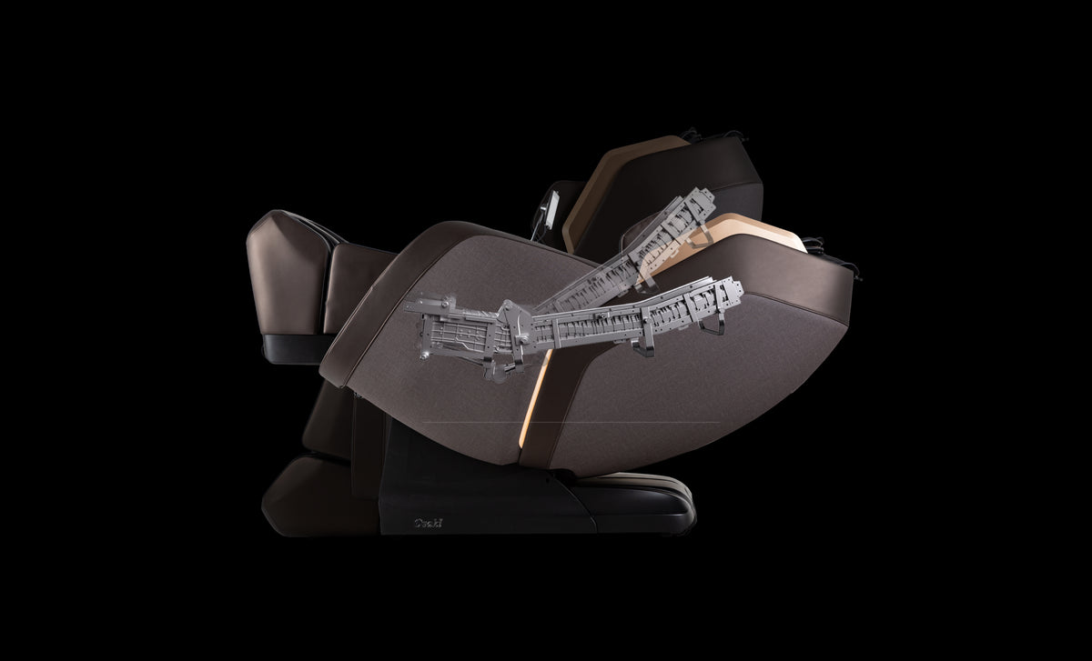 Track superimposed on the Osaki Duke XL at different angles of recline