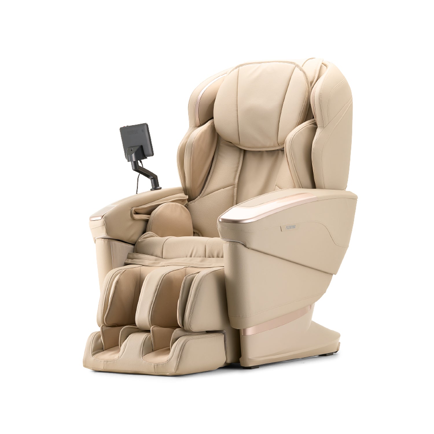 Cream Fujiiryoki Cyber Relax 5D Ai Massage Chair on a white background