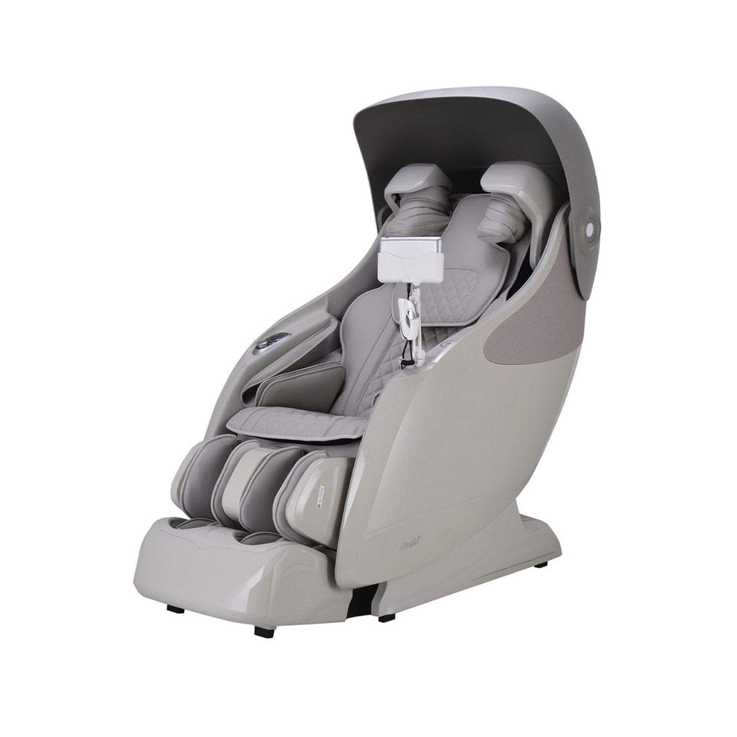 Taupe Osaki Platinum AI XRest 4D+ Massage Chair on a white background