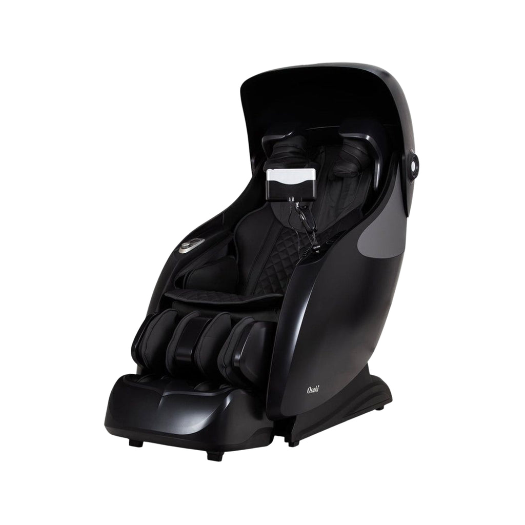 Black Osaki Platinum AI XRest 4D+ Massage Chair on a white background
