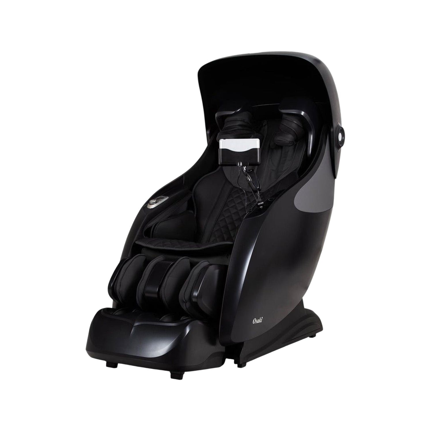 Black Osaki Platinum AI XRest 4D+ Massage Chair on a white background
