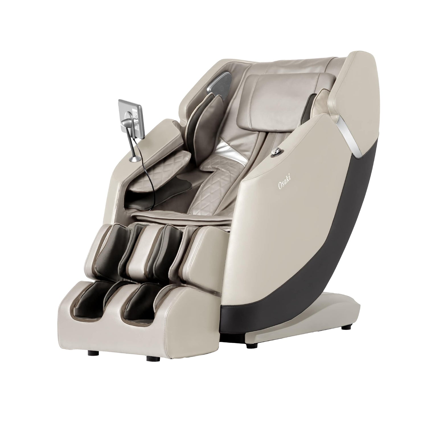 Taupe Osaki Ziva 2D Massage Chair on a white background